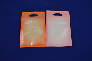 Pink Sealing Small Zippered Pouch Packaging , Flat Poly Bags With Valve